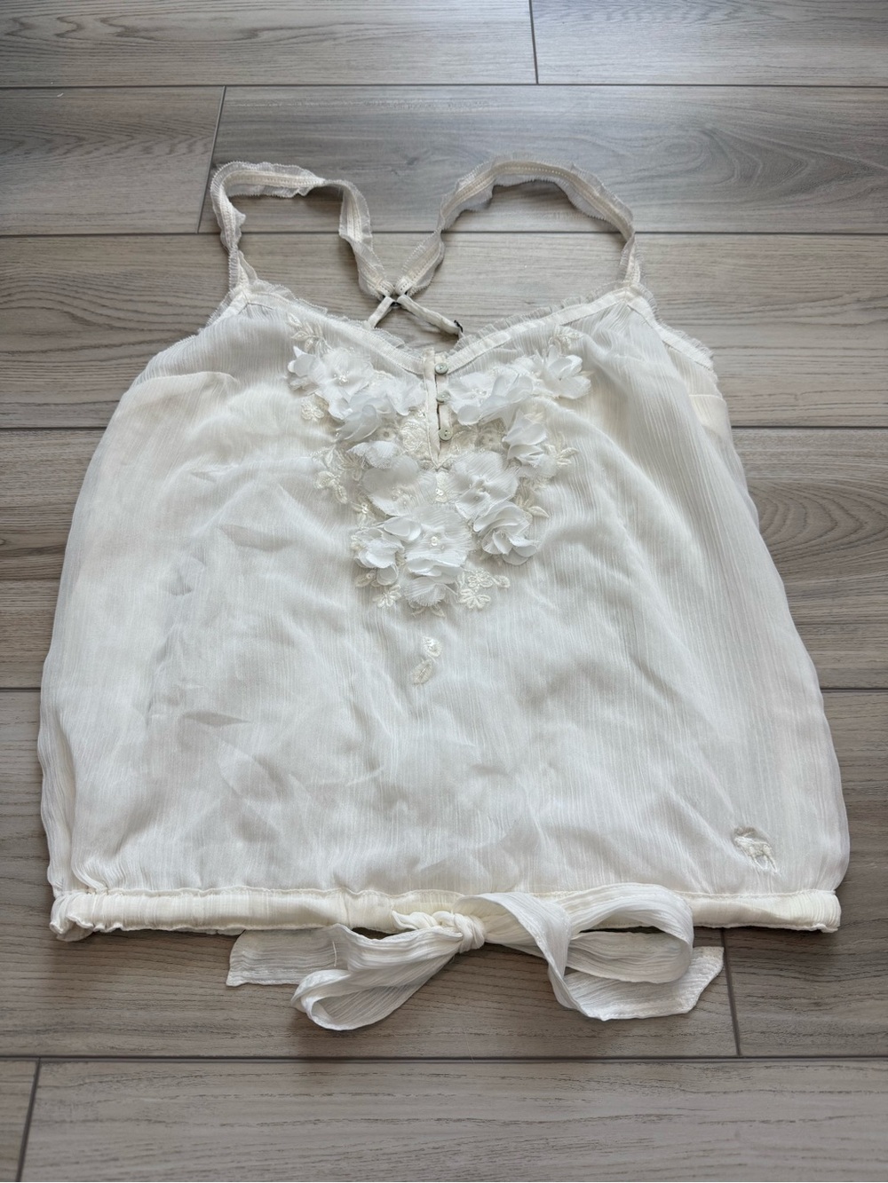 Abercrombie & Fitch Vintage Beaded Floral Tank Top